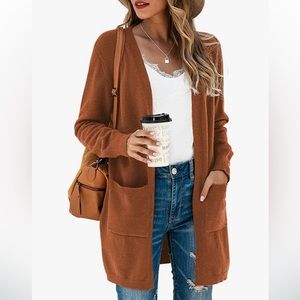 Womens Open Front Casual Knit Cardigan (xxl)